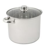 Crealys 502383 voorraadpot, 9 l, 24 cm, diameter van roestvrij staal, met glazen deksel