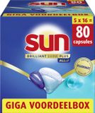 Sun Vaatwastabletten Brilliant Shine Plus All-in 1 80 Capsules Voordeelverpakking