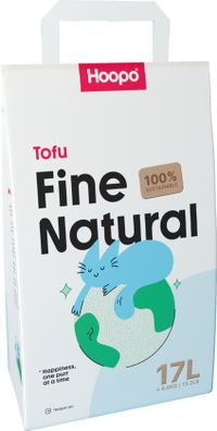 Hoopo® Tofu Fine - Voor automatische kattenbakken - Klonterende Kattenbakvulling - Volledig Stofvrij - 17 Liter - Zonder Geur
