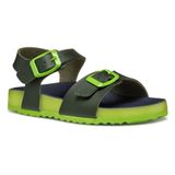 GEOX GHITA TIENERS Sandalen - DONKERGROEN/LIME - Maat 31