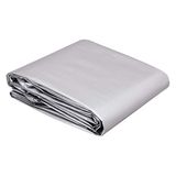 Amazon Basics Afdekzeil, multifunctioneel, polyester, waterdichte hoes, 1 stuk, 3,6 x 6 m, 0,4 mm dik, zilverkleurig/zwart