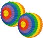 Boland Lampion met gekleurde stippen - Set van 4x stuks - papier - Dia 26 cm