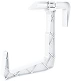 Form Plastic Balkon plantenbak ophang beugels - 1x - voor aan een railing - kunststof - ivoor wit - balustradehook