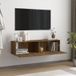 Prolenta Maison Exclusive - TV-meubel voor aan de muur, gerookt eikenfineer, 120x30x30 cm, houtvezelplaat
