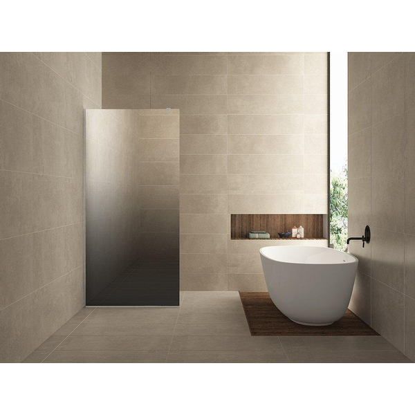 Wiesbaden Slim losse glaswand 120x200cm spiegelrook naar helder