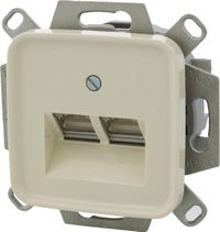 Q-Link Contactdoos ISDN Inbouw 2 x 8-polig CAT6A Crème
