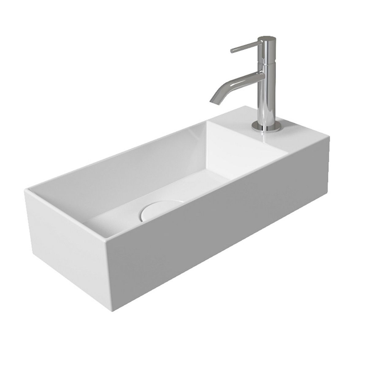 Salenzi Fontein Spy 45x20cm Glans Wit met Clickwaste