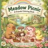 Cute Capybaras, Axolotls, Otters & Ducklings Coloring Book
