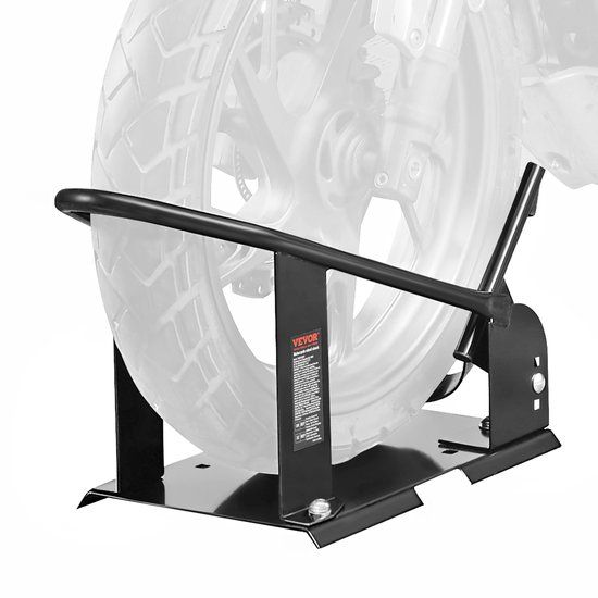 VEVOR Motorfiets Wielblok, Wielhouder met Capaciteit van 2000 Lb, Zware Stalen Motorfiets Voorwielstandaard met 3 Verstelbare Gaten, voor 15-21" Off-Road Motorfietsen, Standaard Motorfietsen