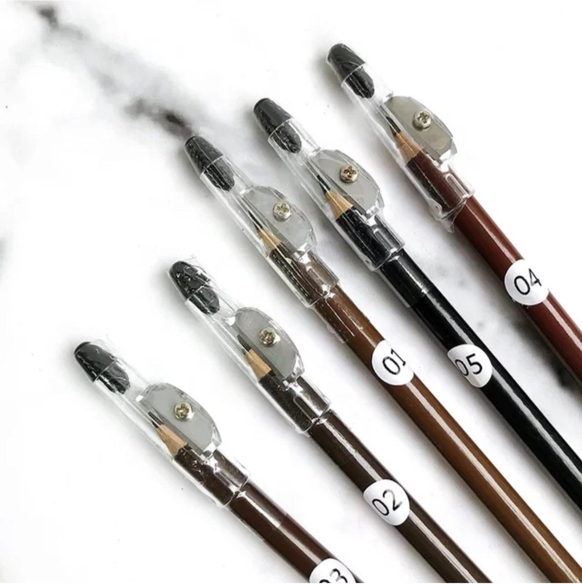 Heritage Waterproof wenkbrauw potlood met puntslijper - livht coffee (blond en grijs haar)