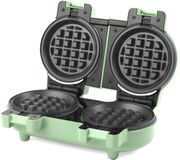 Giles & Posner Dubbele Mini Wafelmaker – Antiaanbakplaten