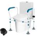 Coast Support de toilette - Réglable dans 6 directions, Antidérapant, Seniors - L 62-68 x H 65,5-78 cm - Acier au carbone/HDPE - Bleu/Blanc