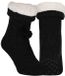 Apollo pantoufles - enfants - tricoté - chaussettes pantoufles - anthracite - taille unique 36/41 - polaire