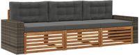 vidaXL - Buiten - bank - set - 3 - st - Natuurlijk - en - Antraciet - Polyester