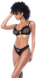 Mapalé Sexy Rock Star - Ensemble trois pièces - L/XL - Aspect mouillé - Noir