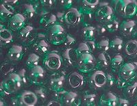Japanse rocaillekralen, transparant, groen, 2,2 mm, 11/0, 100 g