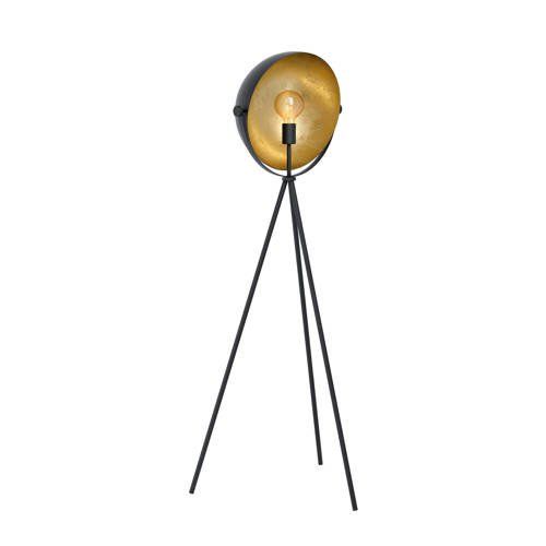 EGLO Darnius Vloerlamp - Zwart/Goud - Metaal - E27