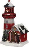 Luville Lighthouse op batterij PVC Silver 30 cm