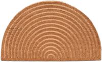 Merkloos deurmat kokos - 75 x 45 cm - halfrond - antislip - binnen - buiten