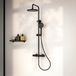 Mirlux Doucheset - Douche met thermostaatkraan en handdouche - Zwart - Verstelbare douchekolom - 22 cm