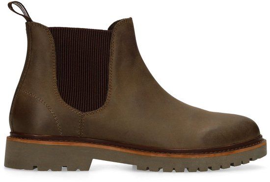 Manfield - Heren - Groene nubuck chelsea boots - Maat 41