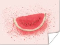 PosterMonkey Poster Watermeloen - Fruit - Pastel - Zomer - 120x90 cm