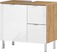 Icecat Meuble sous lavabo, 60x56x34 cm, placage noyer/blanc brillant