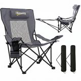 Outsunny Verstelbare campingstoel - Metaal, 600D Oxford-stof - Donkergrijs - 2 stuks