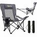 Outsunny Verstelbare campingstoel - Metaal, 600D Oxford-stof - Donkergrijs - 2 stuks