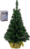 Shoppartners Bv Sapin artificiel - H75 cm - avec guirlande lumineuse - blanc clair - sapin artificiel - Sapins artificiels miniatures avec guirlande lumineuse