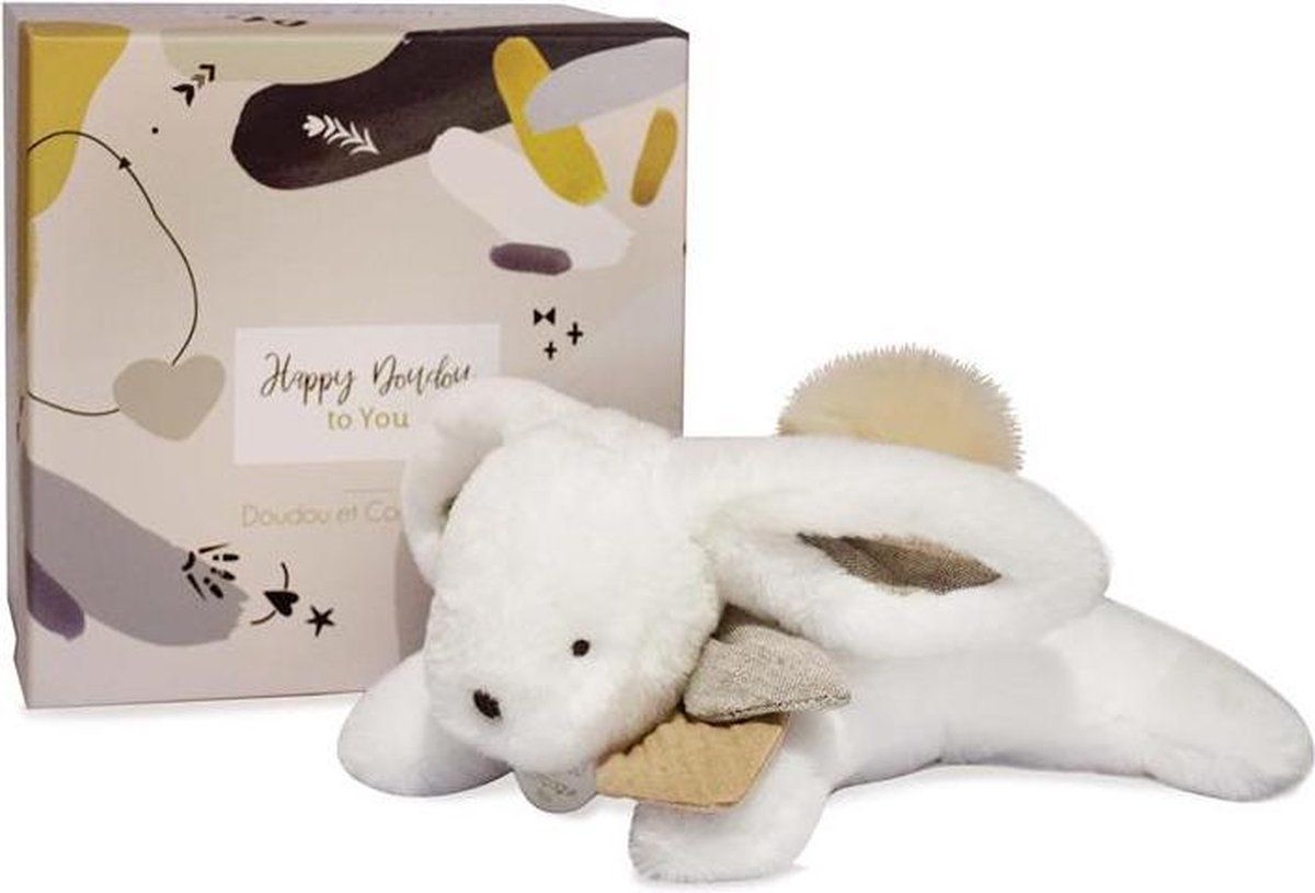 Doudou et Compagnie (DOUDX) Doudou et Compagnie - Happy Glossy knuffel konijn - DC3738