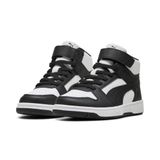 PUMA Rebound Slam Mid AC PS Kinderen Hoge sneakers Unisex Synthetisch Klittenband PUMA White-PUMA Black