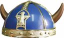 Funny Fashion Gallier/vikingen verkleed helm met hoorns - blauw - Carnaval verkleed hoeden - volwassenen