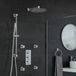 Como Ensemble de douche encastrable 3 voies thermostatique inverseur D, pomme de douche 30cm barre de glissière douches latérales chrome