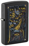 Zippo Mythologische stormaansteker, mythologisch, matzwart, kleurenafbeelding, navulbaar, herbruikbaar, winddicht, geschenkdoos, gemaakt in de VS