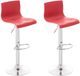 CLP Lot de 2 tabourets de bar Hover - Plastique rouge