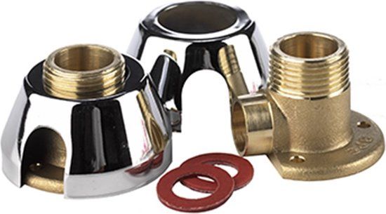 Best Design Muurplaatkoppeling 3/4 x 15mm - Paar - Doorzichtig