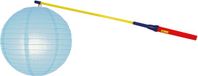 Merkloos Lampionstokje 50 cm - met lampion - licht blauw - D25 cm - Sint Maarten
