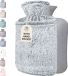 Qomfor Warmwaterkruik met Extra Zachte Hoes met Kangoeroezak - 1.8 liter - Lichtgrijs