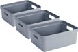 Sunware Boîte de rangement Sigma - 3x - plastique - bleu foncé - 24 litres