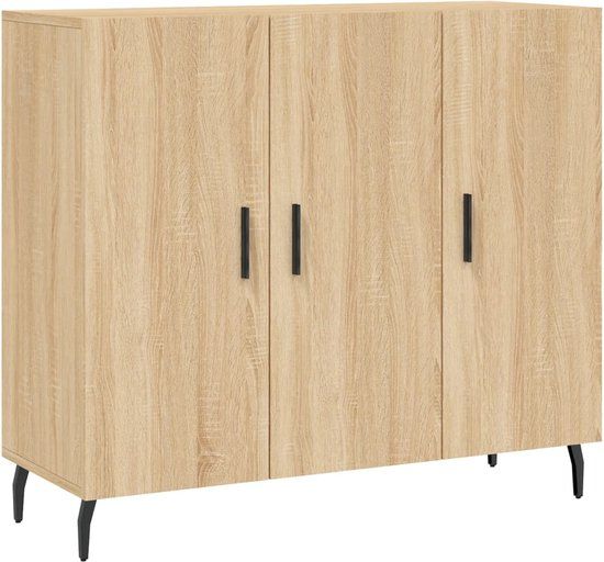 vidaXL Dressoir 90x34x80 cm bewerkt hout sonoma eikenkleurig