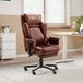 Fauteuil de bureau avec repose-pieds, en tissu, couleur marron, ergonomique