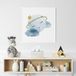 Lune Poster / Affiche Carrée Enfants - Nuage Étoiles - 40x40 cm