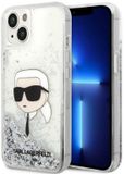 Karl Lagerfeld Glitter Karl Head - Housse de téléphone - Argent - Convient pour iPhone 14 Plus