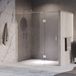 Brauer Void - Nisdeur - 2-Delig - Helder Glas - 190 x 200 cm - Omkeerbaar - met Draaideur 70 cm - Aan Glas - incl. Glascoating - Chroom