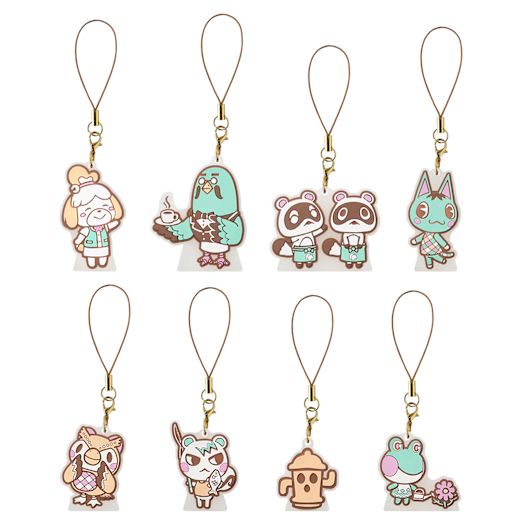 Animal Crossing Plaatsbare rubberen sleutelhanger (een van acht ontwerpen)