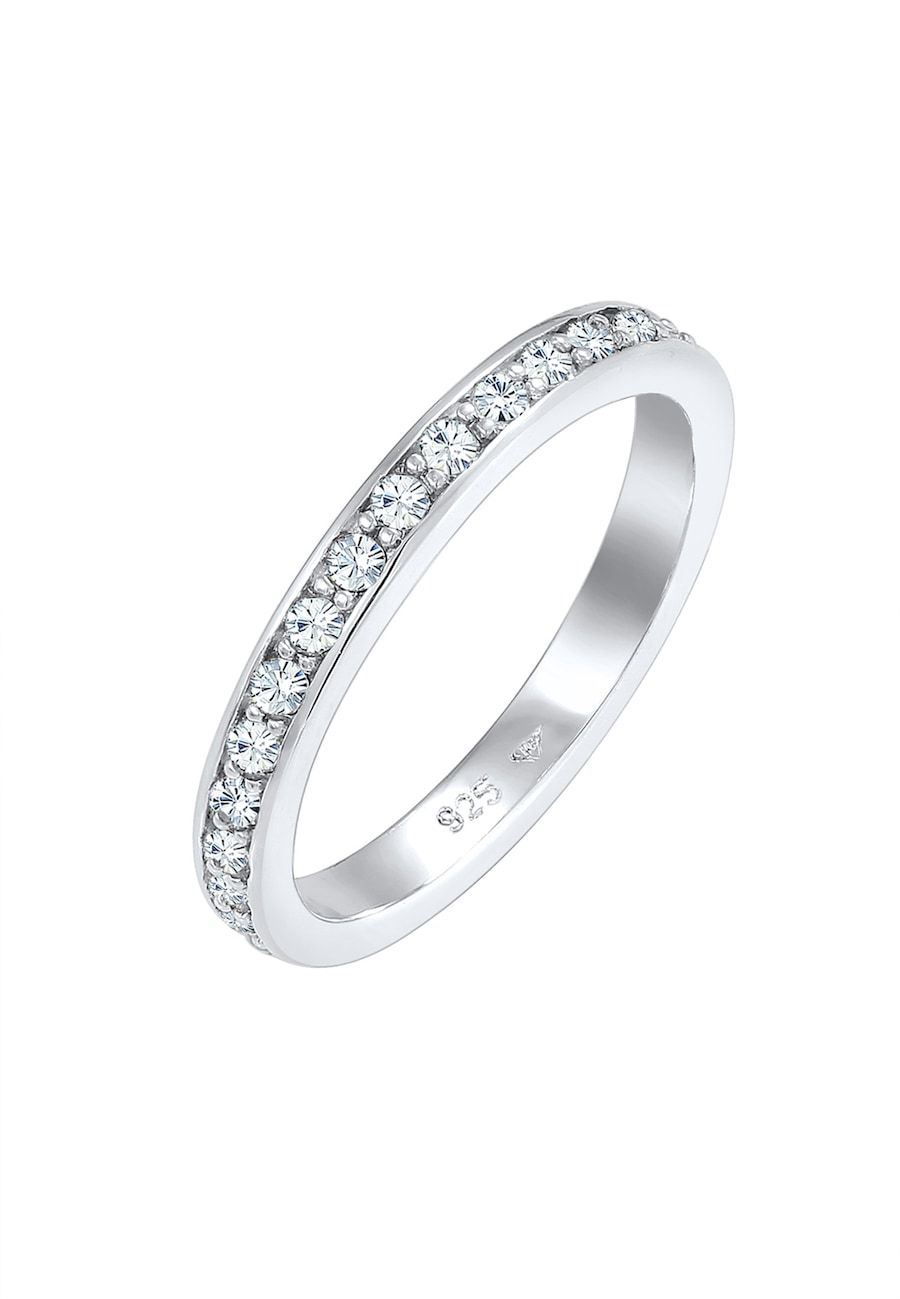 Elli Elli Ring Dames band Memoire met kristallen in 925 sterling zilver