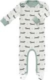 Fresk pyjama met voetjes Dachsy groen unisex lange mouw katoen dierenprint