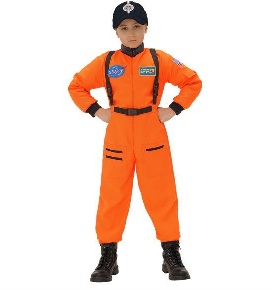 Widmann Science Fiction & Space Kostuum Amerikaanse Astronaut Oranje Kind Kostuum Jongen Maat 128 Carnaval verkleedkleding