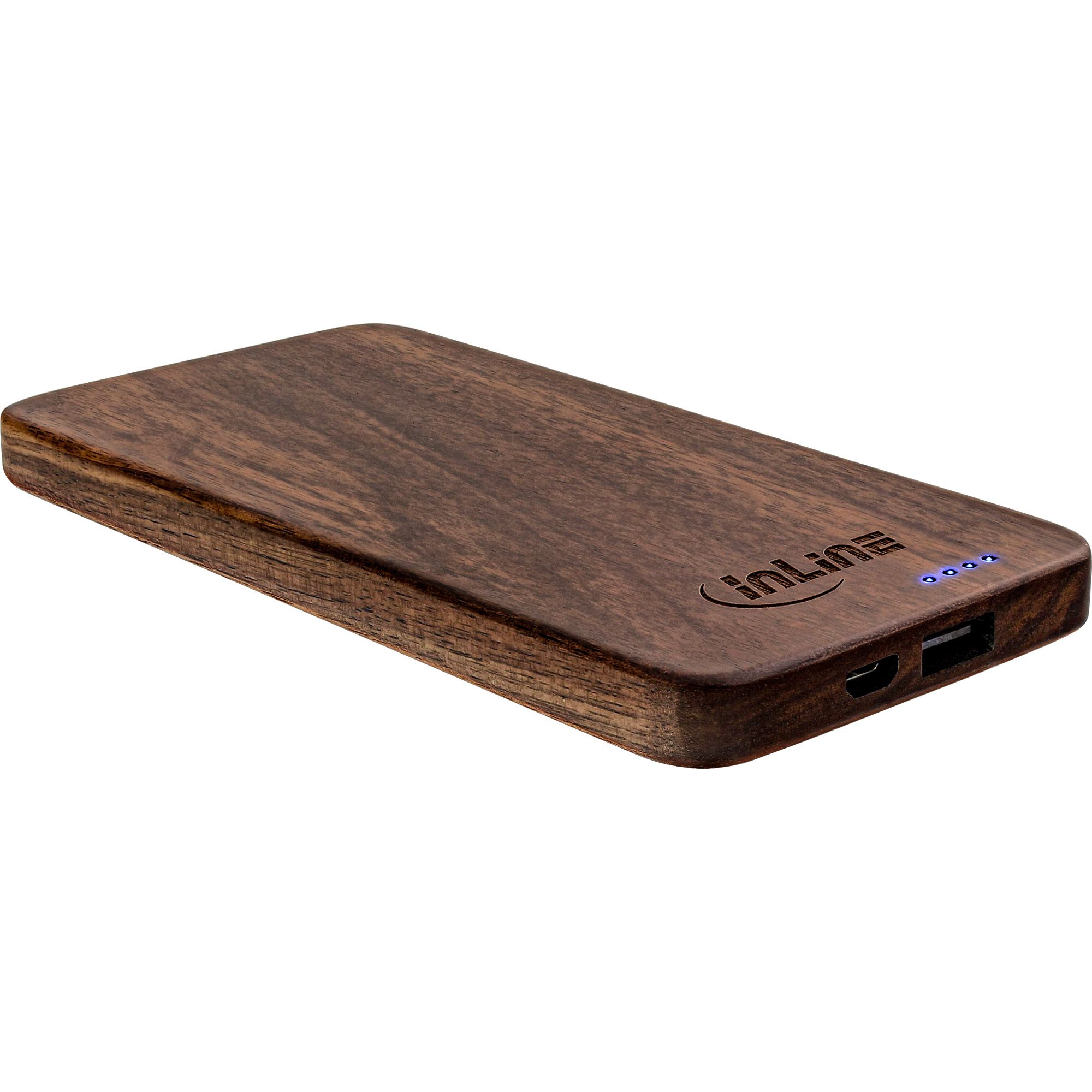 Inline 01478S Powerbank - 5000 mAh - Hout
